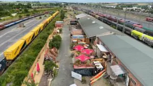 Der Stattstrand vor der Halle 6 2021